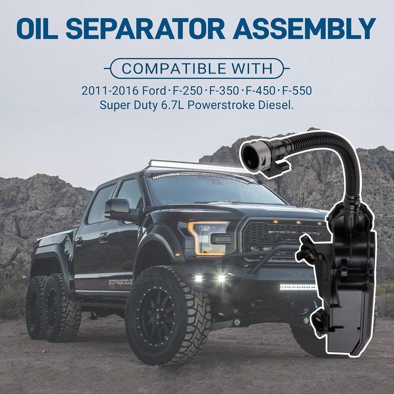 VODCACA Engine Oil Separator Assembly Compatible with 2011 2012 2013 2014 2015 2016 Ford F250 F350 F450 F550 Super Duty 6.7L Powerstroke Diesel PCV CCV Vent Valve Engine Crankcase DC3Z6A785C - Image 2
